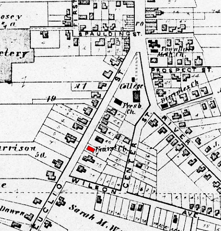 1874 Atlas Map showing church