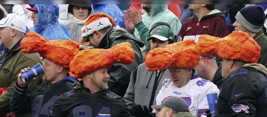 chicken wings and football